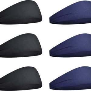 pieces – Headband – elastic sports headbands – sports headbands – for men and women – moisture-wicking hairband – for sports, fitness and running – 23*9 cm – black and blue