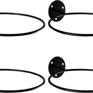 4 pieces – ball holder – wall bracket – sports ball rack – wall mounted – ball wall holder – for basketballs, football, volleyball – black – metal – 23.5*6.5*18.4cm