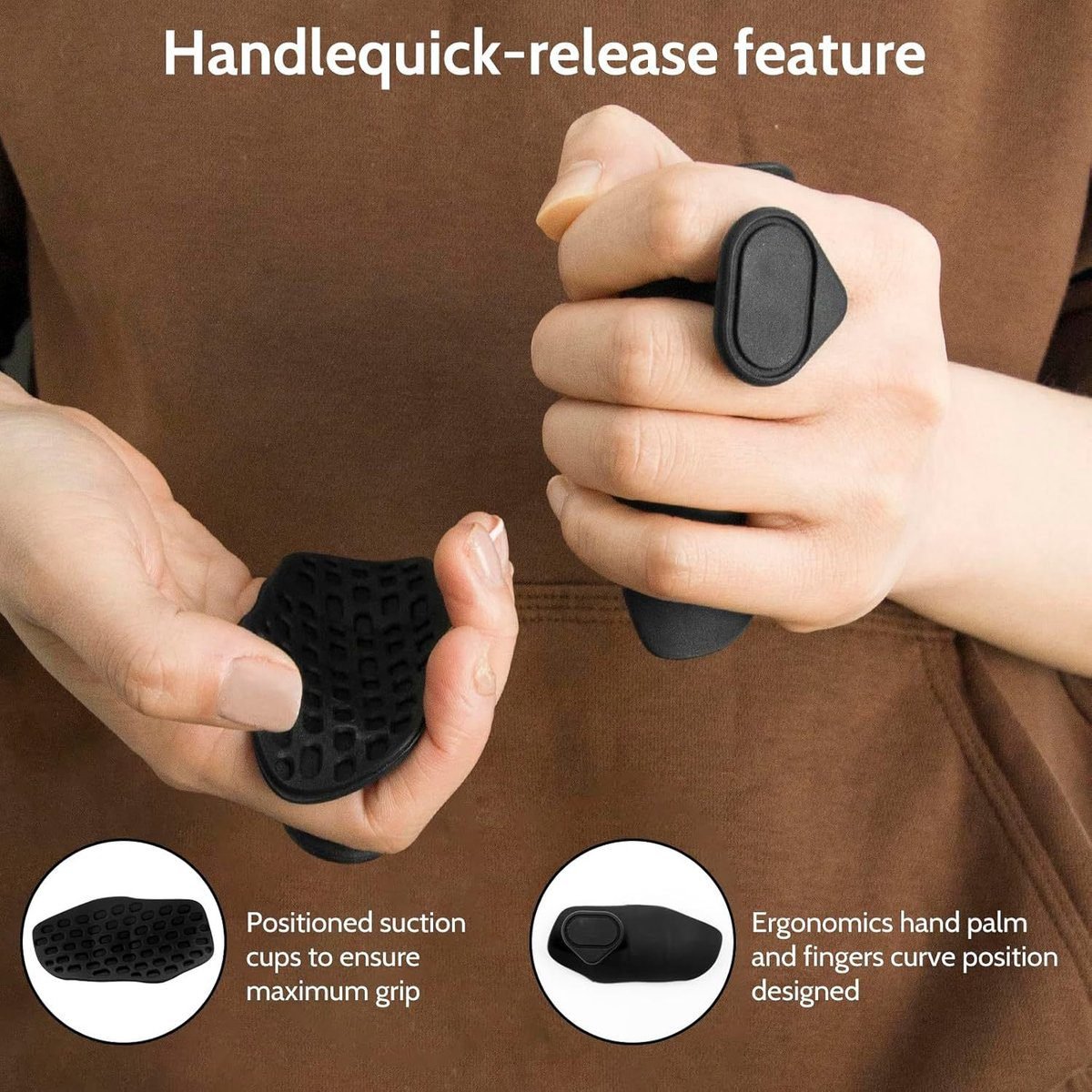 Fitness Strength Training Grips - Pack of 2 - Rubber Gym Weightlifting Non-Slip Exercise Grips - Deadlift Straps - Lift Straps - Strength Training - Fingerless Weightlifting Grips - Non-Slip Palm Protectors - Black 2 Fitness Strength Training Grips – Pack of 2 – Rubber Gym Weightlifting Non-Slip Exercise Grips – Deadlift Straps – Lift Straps – Strength Training – Fingerless Weightlifting Grips – Non-Slip Palm Protectors – Black - image 2