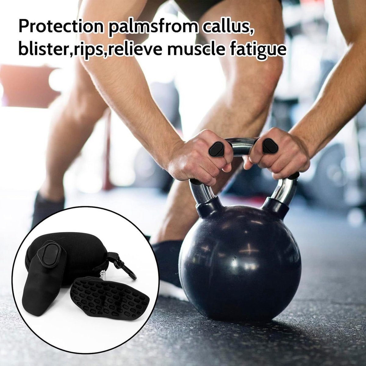 Fitness Strength Training Grips - Pack of 2 - Rubber Gym Weightlifting Non-Slip Exercise Grips - Deadlift Straps - Lift Straps - Strength Training - Fingerless Weightlifting Grips - Non-Slip Palm Protectors - Black 4 Fitness Strength Training Grips – Pack of 2 – Rubber Gym Weightlifting Non-Slip Exercise Grips – Deadlift Straps – Lift Straps – Strength Training – Fingerless Weightlifting Grips – Non-Slip Palm Protectors – Black - image 4