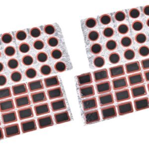 96 pieces – Tire patches – Outdoor bicycle tire tool – Round, rectangular – Ø 28.8 mm, 34 * 24.5 mm – Black – non-adhesive – rubber