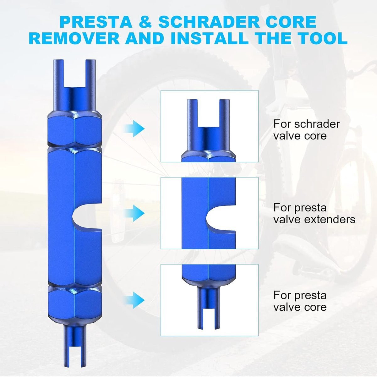 Presta Valve Cores - 10 Pieces - Zinc Alloy - With Extension Wrench - Bicycle Presta Valve Core Removal Kit - Presta Valve Core Replacement Kit - Tire Repair 2 Presta Valve Cores – 10 Pieces – Zinc Alloy – With Extension Wrench – Bicycle Presta Valve Core Removal Kit – Presta Valve Core Replacement Kit – Tire Repair - image 2