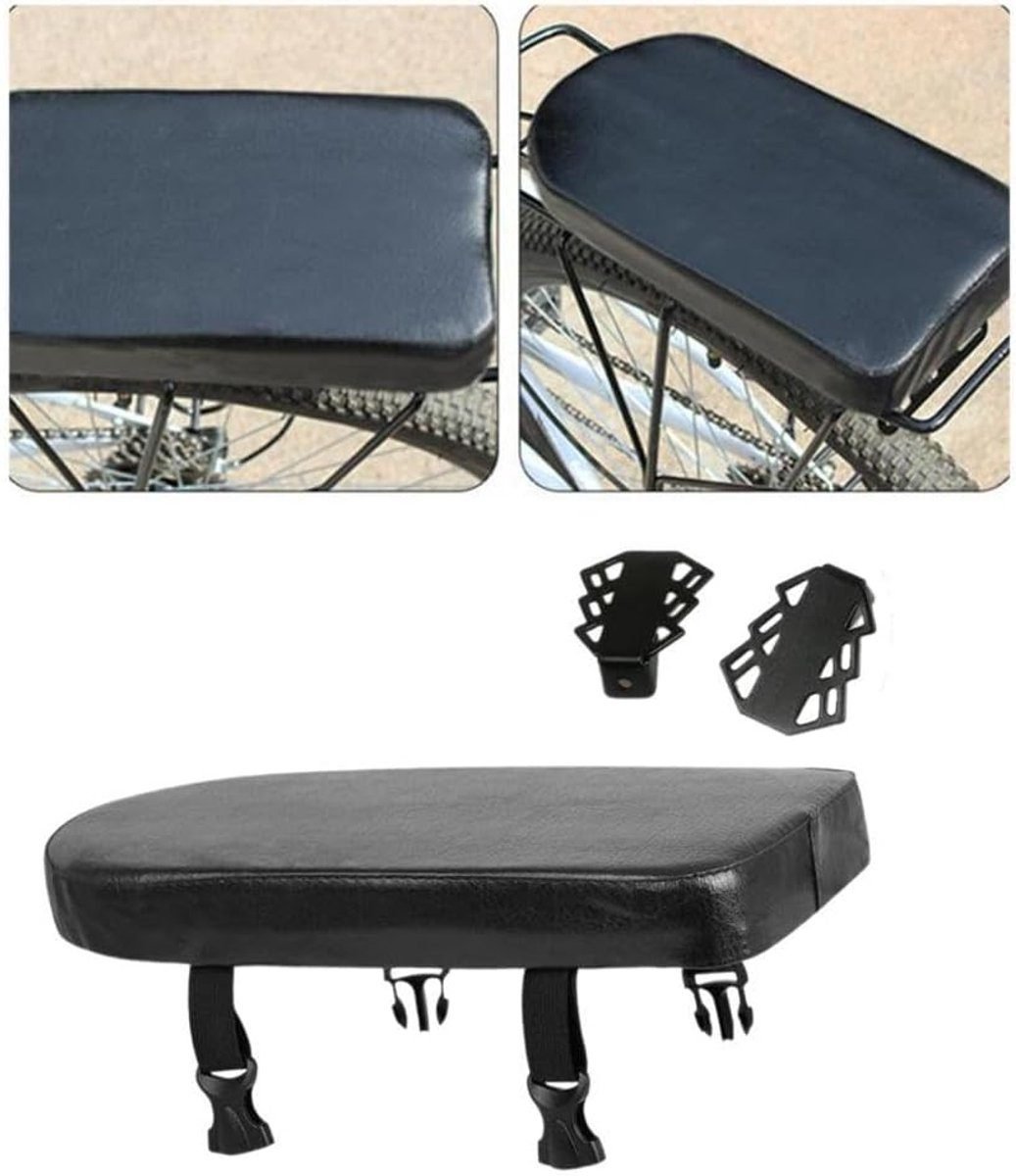 Rear Bicycle Seat - Bicycle Seat Rear Seat - With Footrests - Luggage Carrier Cushion - Rear Bicycle Seat - Universal - Black 2 Rear Bicycle Seat – Bicycle Seat Rear Seat – With Footrests – Luggage Carrier Cushion – Rear Bicycle Seat – Universal – Black - image 2
