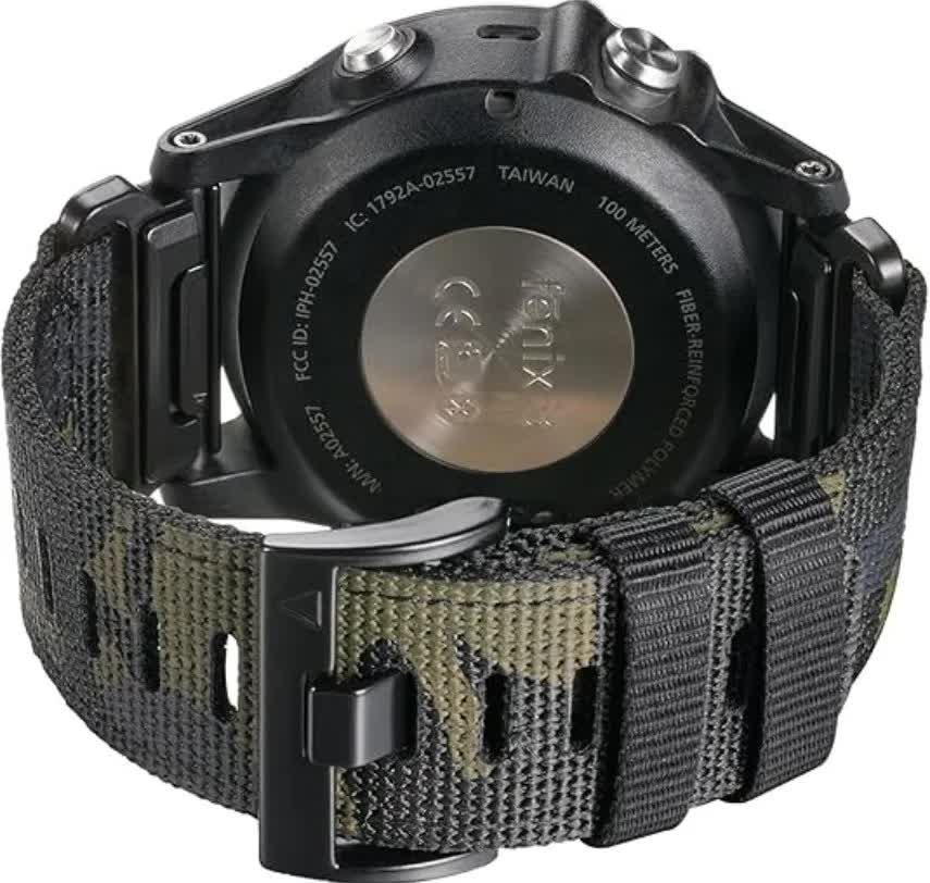 GARMIN Fenix 7X Pro 6X Compatible 26mm Military Nylon Replacement Strap Army Green 3 GARMIN Fenix 7X Pro 6X Compatible 26mm Military Nylon Replacement Strap Army Green - image 3