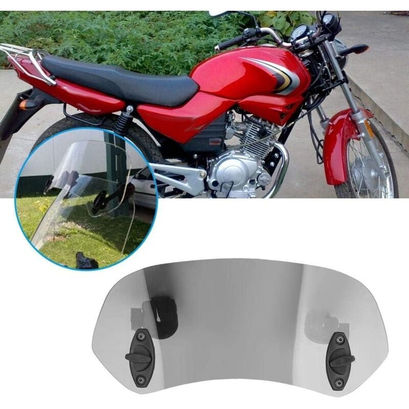 Motorcycle Windshield Adjustable Clip-On Windshield Wind Deflector Windscreen Accessories for Motorcycle Tawny 2 Motorcycle Windshield Adjustable Clip-On Windshield Wind Deflector Windscreen Accessories for Motorcycle Tawny - image 2