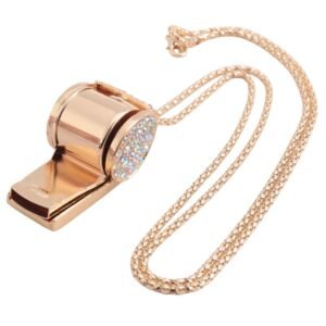 Whistle, metal and rhinestone crystal whistle, shiny with key ring for referees, coaches, teachers