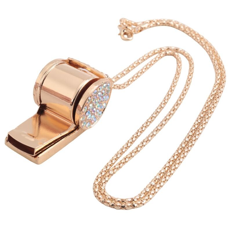 Whistle, metal and rhinestone crystal whistle, shiny with key ring for referees, coaches, teachers 1 Whistle, metal and rhinestone crystal whistle, shiny with key ring for referees, coaches, teachers