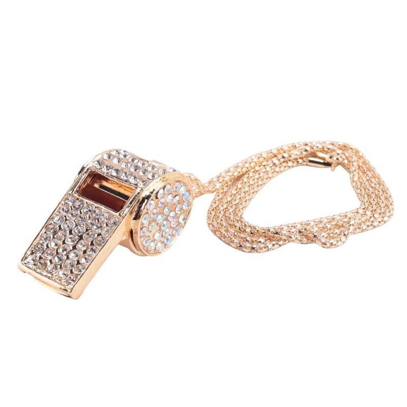 Whistle, metal and rhinestone crystal whistle, shiny with key ring for referees, coaches, teachers 2 Whistle, metal and rhinestone crystal whistle, shiny with key ring for referees, coaches, teachers - Image 2