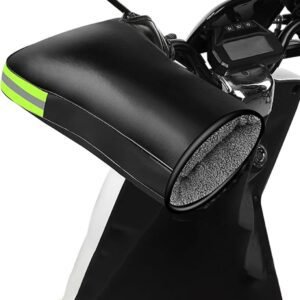 Cycling Gloves – 1 Pair – Extra Padded Cycling Gloves – Warm Gloves – Cycling Gloves – Scooter Gloves – Hand Warmers – Bicycle Accessories – With Reflective Strips – Winter – Windproof – Waterproof （Black）