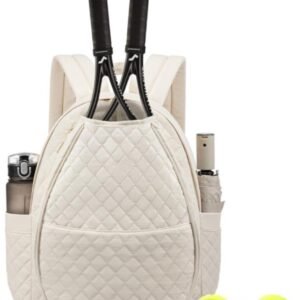 Backpack – Tennis Shoulder-Crossbody Bag – Sports Bag – Waterproof Racket Bag – Suitable for Pickles and Badminton – Off-White