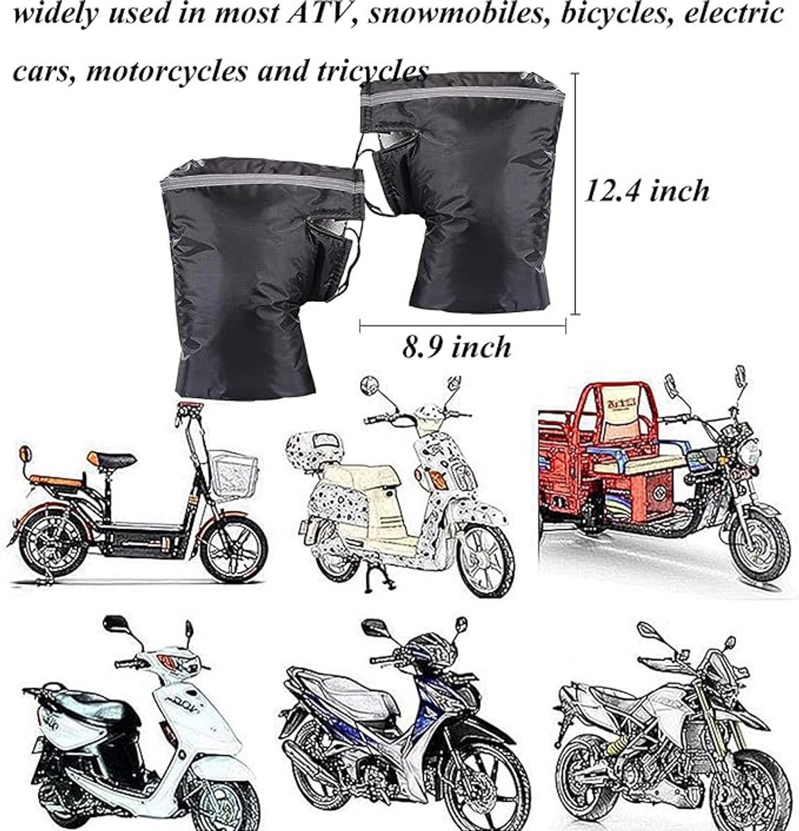 Hand Muffs - Extra Padded Cycling Gloves - Warm Gloves - Cycling Muffs - Scooter Gloves - Hand Warmers - Cycling Accessories - Winter - Windproof - Waterproof - Black 2 Hand Muffs – Extra Padded Cycling Gloves – Warm Gloves – Cycling Muffs – Scooter Gloves – Hand Warmers – Cycling Accessories – Winter – Windproof – Waterproof – Black - image 2