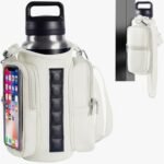 Magnetic Sports Bag with Adjustable Shoulder Strap – Includes Water Bottle Holder and Pocket – for Sports, Workouts, Travel & Work（White）