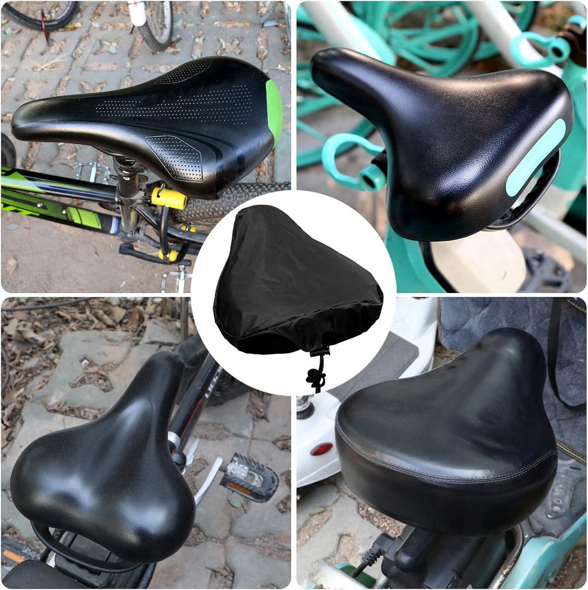 Waterproof Bicycle Saddle Cover with Drawstring - Black - Universal Size 24x27 cm - Protects Against Rain & Dirt 5 Waterproof Bicycle Saddle Cover with Drawstring – Black – Universal Size 24×27 cm – Protects Against Rain & Dirt - image 5