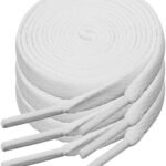 White flat laces – suitable for sports shoes, etc. White 120 cm 3 pairs