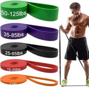 Resistance Bands – Pull-up Bands – Training Bands – Fitness Bands – Set of 5 Bands – 5 Different Resistances – Set for Training, Fitness, Exercises, and Physical Therapy for Men and Women – Includes Carrying Bag