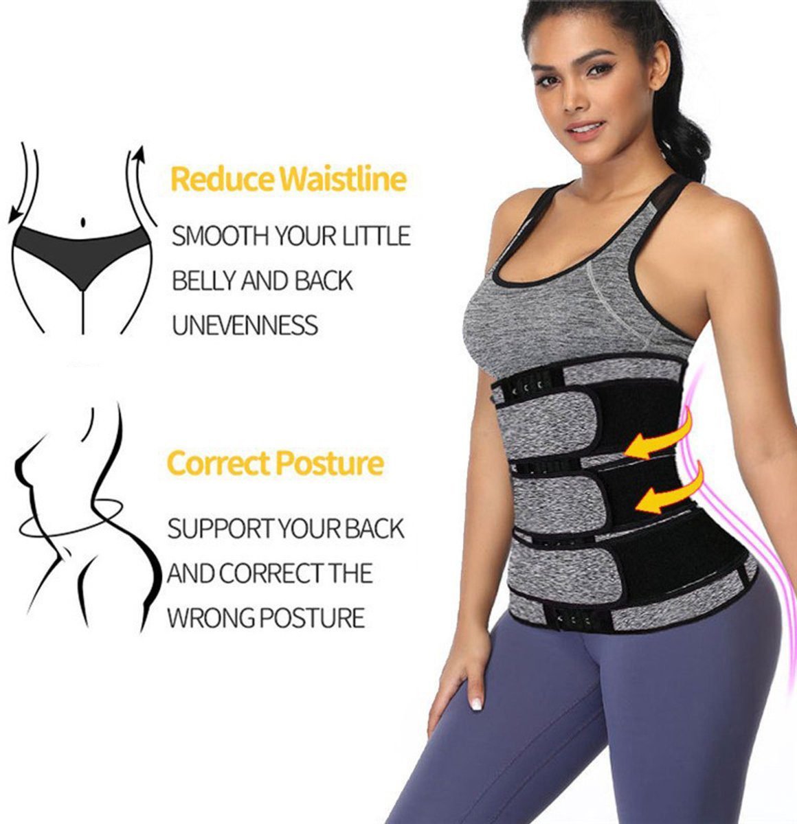 Women Sweat Reducer Training Belt - Sweatband - Waist Trainer - Slimming Belly Band - 3-Row Closure & Breathable Material - Extended Sizes (S to 6XL) - Black, 4XL 3 Women Sweat Reducer Training Belt – Sweatband – Waist Trainer – Slimming Belly Band – 3-Row Closure & Breathable Material – Extended Sizes (S to 6XL) – Black, 4XL - image 3