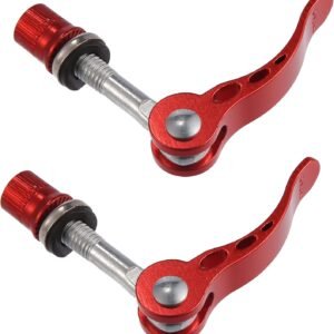 2pcs M6*65mm Aluminium Alloy Bicycle Seat Post Quick Release Pin Seatpost Skewer Bolt Red