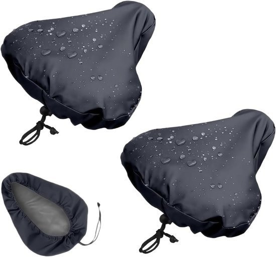 2-Piece Waterproof Bicycle Saddle Cover Set - Black - Rain Cover for Bicycle Saddle - Sun and Dust Resistant - With Drawstring - Unisex - Suitable for MTB, Road Bike & E-Bike 1 2-Piece Waterproof Bicycle Saddle Cover Set – Black – Rain Cover for Bicycle Saddle – Sun and Dust Resistant – With Drawstring – Unisex – Suitable for MTB, Road Bike & E-Bike