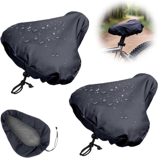 2-Piece Waterproof Bicycle Saddle Cover Set - Black - Rain Cover for Bicycle Saddle - Sun and Dust Resistant - With Drawstring - Unisex - Suitable for MTB, Road Bike & E-Bike 3 2-Piece Waterproof Bicycle Saddle Cover Set – Black – Rain Cover for Bicycle Saddle – Sun and Dust Resistant – With Drawstring – Unisex – Suitable for MTB, Road Bike & E-Bike - image 3