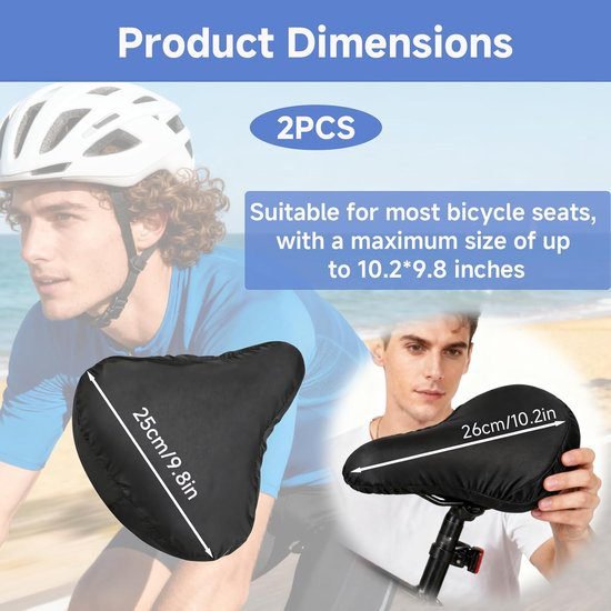 2-Piece Waterproof Bicycle Saddle Cover Set - Black - Rain Cover for Bicycle Saddle - Sun and Dust Resistant - With Drawstring - Unisex - Suitable for MTB, Road Bike & E-Bike 5 2-Piece Waterproof Bicycle Saddle Cover Set – Black – Rain Cover for Bicycle Saddle – Sun and Dust Resistant – With Drawstring – Unisex – Suitable for MTB, Road Bike & E-Bike - image 5