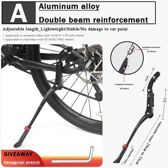 Bicycle stand - Adjustable bicycle stand - Bicycle support - Suitable for wheels from 24 to 29 inches 3 Bicycle stand – Adjustable bicycle stand – Bicycle support – Suitable for wheels from 24 to 29 inches - image 3