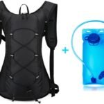 Backpack with 2L Water Bag – Running Vest – Adjustable Lightweight Cycling Backpack – Suitable for Hiking and Cycling（Black）