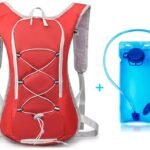 Backpack with 2L Water Bag – Running Vest – Adjustable Lightweight Cycling Backpack – Suitable for Hiking and Cycling（Red）