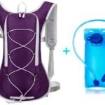 Backpack with 2L Water Bag – Running Vest – Adjustable Lightweight Cycling Backpack – Suitable for Hiking and Cycling（Purple）
