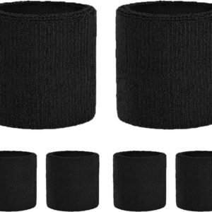 Tennis Sweat-Wicking Wristbands – 3 Pairs – Unisex – Adult – Thickened Elastic Wristband – French Terry – Sports Wristband – Suitable for the Gym