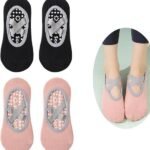 Yoga socks (2 pairs) – Non-slip socks – Women’s non-slip yoga socks – Sizes 35-41 – Women’s Pilates socks, non-slip – Fitness non-slip – Suitable for Pilates, Dance, Fitness