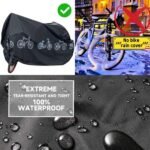 Bicycle cover – Motorcycle cover – Waterproof, dustproof and UV-resistant cover – Bicycle rain cover – Bicycle protective cover – Waterproof bicycle garage cover – Outdoor bicycle protective cover – 200 x 100 cm (Black)