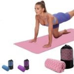 Yoga towel – Yoga towel – Yoga towel – Moisture-regulating and non-slip – Yoga towel – Quick-drying yoga mat fabric – Breathable yoga mat with mesh storage bag – Suitable for hot yoga, pilates and fitness – Pink