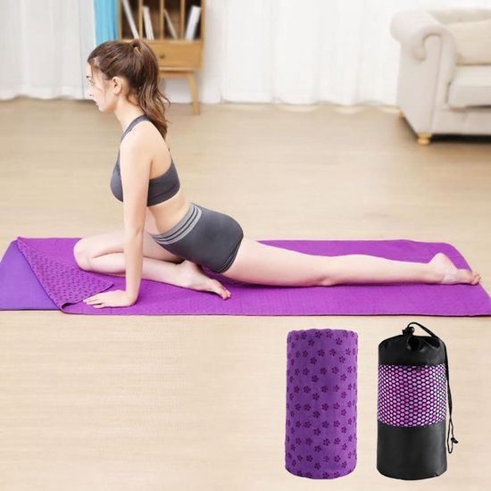 Yoga towel - Yoga towel - Yoga towel - Moisture-regulating and non-slip - Yoga towel - Quick-drying yoga mat fabric - Breathable yoga mat with mesh storage bag - Suitable for hot yoga, pilates and fitness - Purple 3 Yoga towel – Yoga towel – Yoga towel – Moisture-regulating and non-slip – Yoga towel – Quick-drying yoga mat fabric – Breathable yoga mat with mesh storage bag – Suitable for hot yoga, pilates and fitness – Purple - image 3