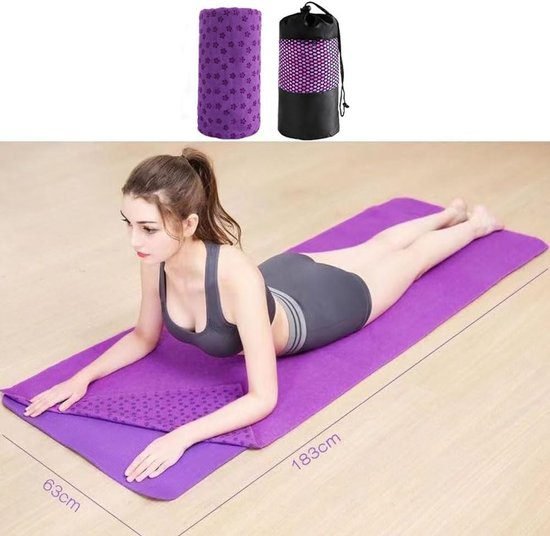 Yoga towel - Yoga towel - Yoga towel - Moisture-regulating and non-slip - Yoga towel - Quick-drying yoga mat fabric - Breathable yoga mat with mesh storage bag - Suitable for hot yoga, pilates and fitness - Purple 5 Yoga towel – Yoga towel – Yoga towel – Moisture-regulating and non-slip – Yoga towel – Quick-drying yoga mat fabric – Breathable yoga mat with mesh storage bag – Suitable for hot yoga, pilates and fitness – Purple - image 5