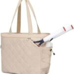 Tennis Bag – Extra Large Sports Bag with Shoe Compartment – Suitable for 2-4 Rackets – Waterproof and Lightweight – Unisex（Beige）