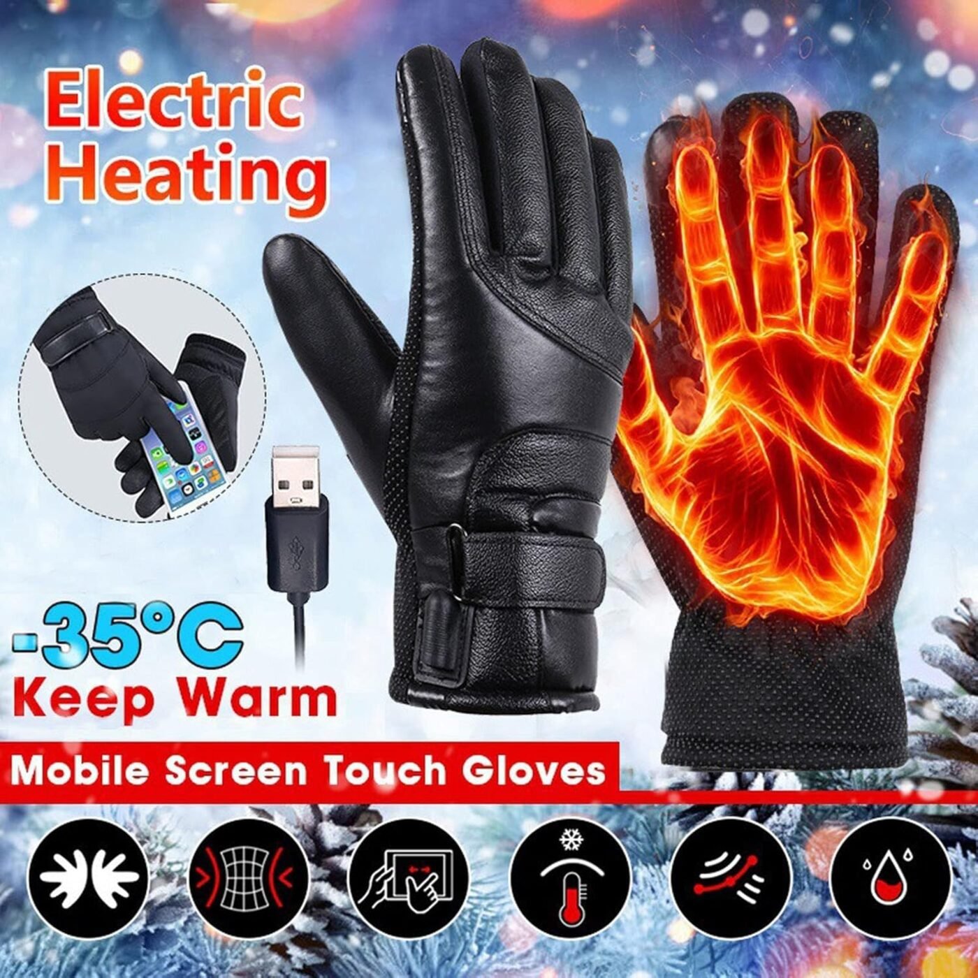 Electric Heated Gloves - USB Rechargeable, Waterproof & Breathable with Adjustable Fit for Skiing, Cycling, Hiking & Outdoor Adventures – Ideal for Cold Weather Conditions 3 Electric Heated Gloves – USB Rechargeable, Waterproof & Breathable with Adjustable Fit for Skiing, Cycling, Hiking & Outdoor Adventures – Ideal for Cold Weather Conditions - image 3