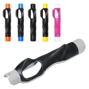Golf Grip Trainer – Hand Position Corrector for Beginners – Ergonomic Golf Club Grip – Practice Aid for Indoor & Outdoor Training – Gray – 1 Piece