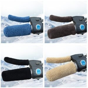 Handlebar Muffs for Electric Bike or Scooter – Winter Warm Gloves with Plush Lining – Universal for Bicycle / Tricycle – Blue