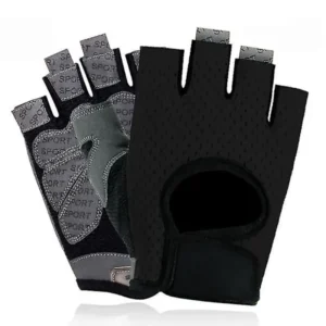 Women’s Half Finger Gym Gloves with Non-Slip Gel Pads for Weightlifting, Bodybuilding, and Cycling, Breathable Elastic Fabric Size L for Secure Grip