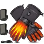 Rechargeable Heated Mittens Gloves with 4000mAh Lithium Battery, 3 Temperature Settings 30-45°C, Water-Repellent Touchscreen Compatible Size L