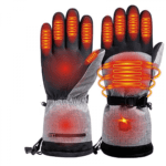 Electric Heated Gloves for Men and Women with 3 Heat Levels, Carbon Fiber Heating Panels and 3M Thinsulate Cotton, Waterproof PU Palm for Winter Sports