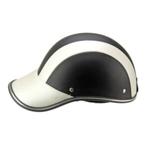 Motorcycle Half Helmet Cap Half Helmet Electric Bike Scooter UV Protection Safety Helmet 54-60cm Silver Silver, Made of Fabric