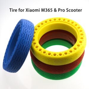 For Xiaomi electric scooter color solid tire multi-color honeycomb tire hollow air-free tire M365 explosion-proof solid tire, Replacement Part