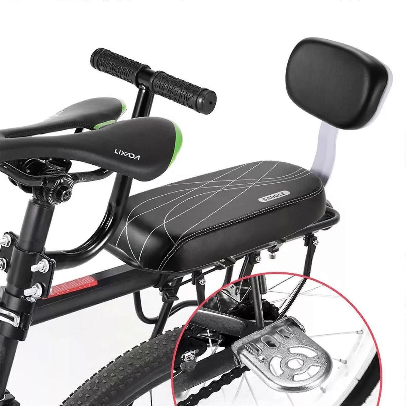 Premium Saddle with Backrest | Child Seat Set | MTB Rear Luggage Carrier | Comfortable & Safe Saddle_max, Replacement Part, Made of Iron 4 Premium Saddle with Backrest | Child Seat Set | MTB Rear Luggage Carrier | Comfortable & Safe Saddle_max, Replacement Part, Made of Iron - image 4