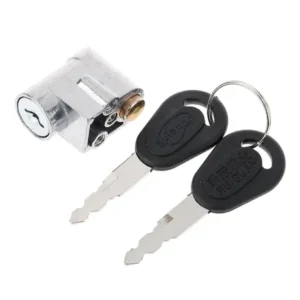 Long Lasting Premium Compatible Battery Lock Cover with 2 Keys E-Bike Switch, Made of Metal, Black Color, Easy Installation