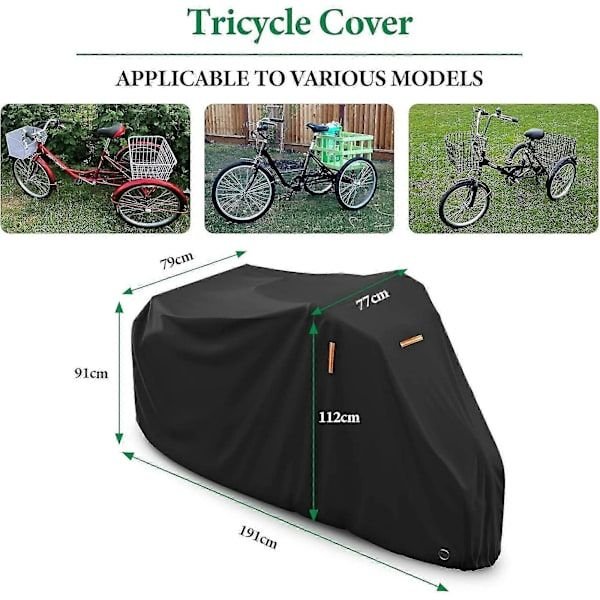 Replacement Waterproof cover for outdoor tricycle, electric recumbent bike, 190x76x112 cm with reflective strips, Made of Fabric 2 Replacement Waterproof cover for outdoor tricycle, electric recumbent bike, 190x76x112 cm with reflective strips, Made of Fabric - image 2