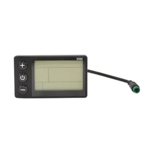 S866 Electric Bicycle LCD Display E-Bike Electric Scooter Display Meter Control Panel with Waterproof Connector, ABS + PC material, Black Color