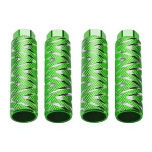 4 pcs Aluminum Alloy Bike Pegs Bmx Pedals Fit 3/8 Inch Axles Bicycle Back Pedals, automotive replacement use, Green Color