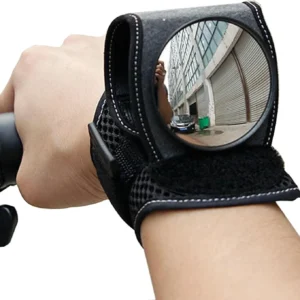 Bike Rear View Wrist Mirror Adjustable Arm Strap HD Reflex Mirror for Cyclists and Road Riding Black, Adjustable Design