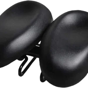 Noseless Bicycle Saddle Cushion Ergonomic Soft Double Pad Wide Cycling Seat for Men Women Black, for Bicycle Cycling and Outdoor Riding Use